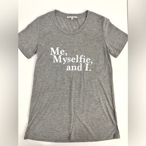 Rebecca Minkoff Heather Gray Lightweight Short Sleeve T-Shirt Small